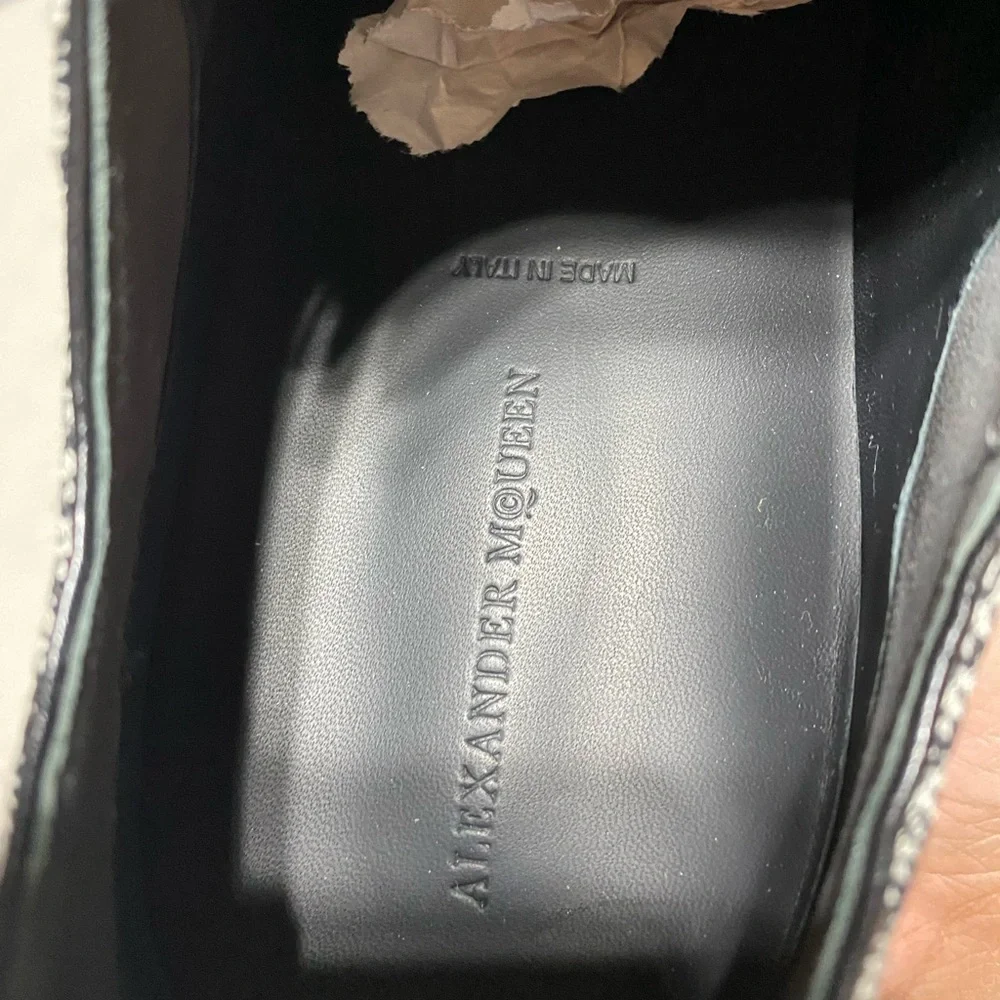 Alexander McQueen Plaid Leather Low Sneakers Sz 12